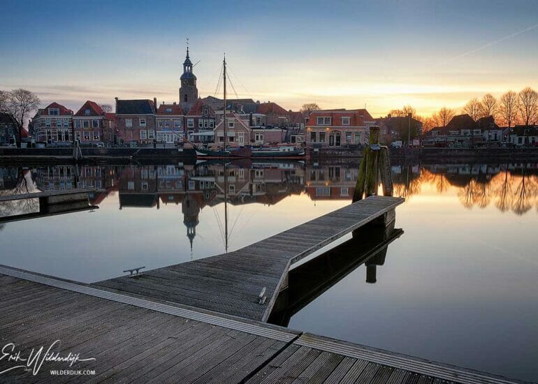 Haven Blokzijl kort voor zonsopkomst
